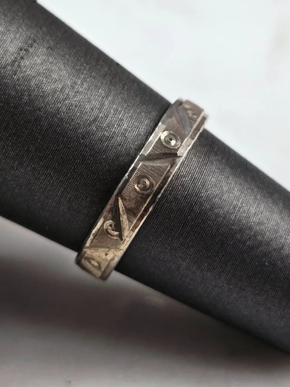 Womens Girls Vintage Estate Sterling Silver Modernist Ring 2.0g E4158